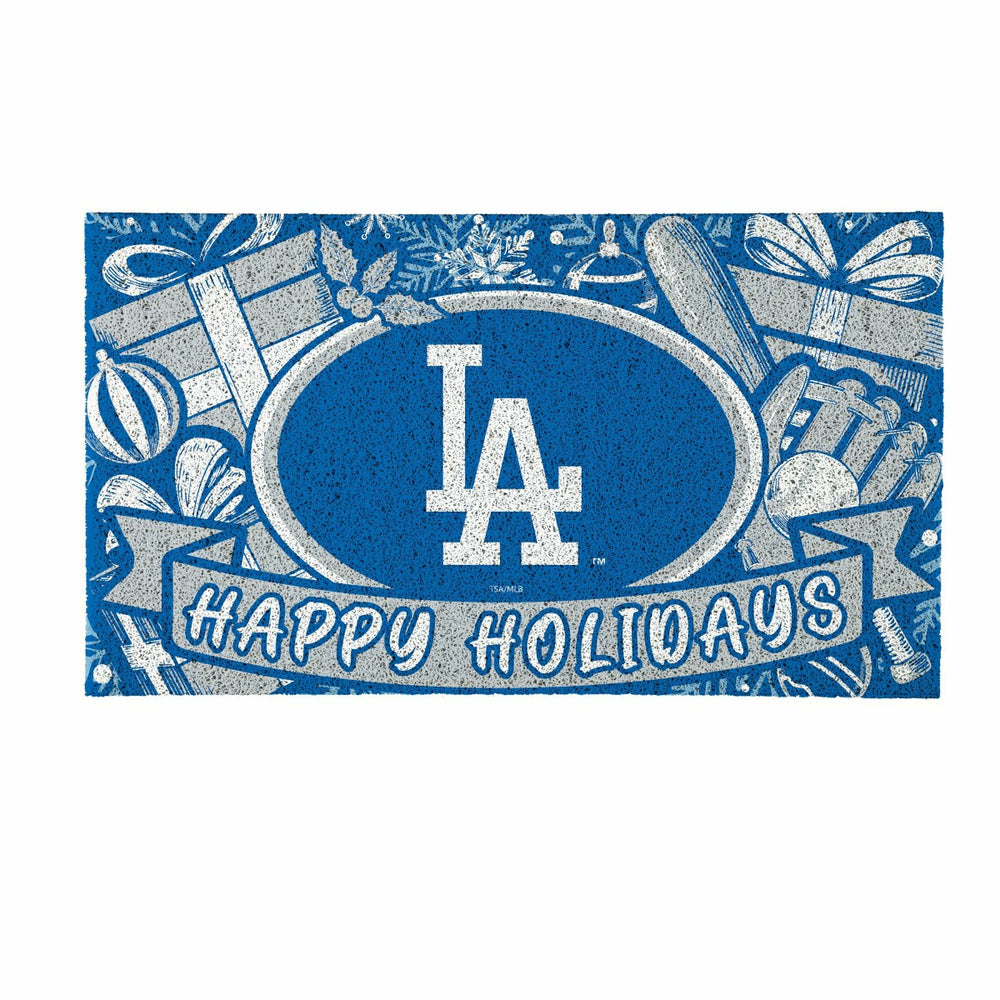 Los Angeles Dodgers Holiday PVC Mat, 28"x16" - MLB
