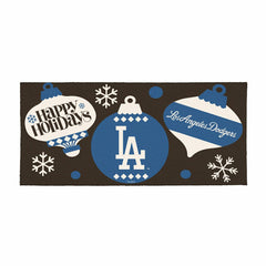 Los Angeles Dodgers Holiday Flocked Coir Sassafras Switch Mat, 22"x10" - MLB