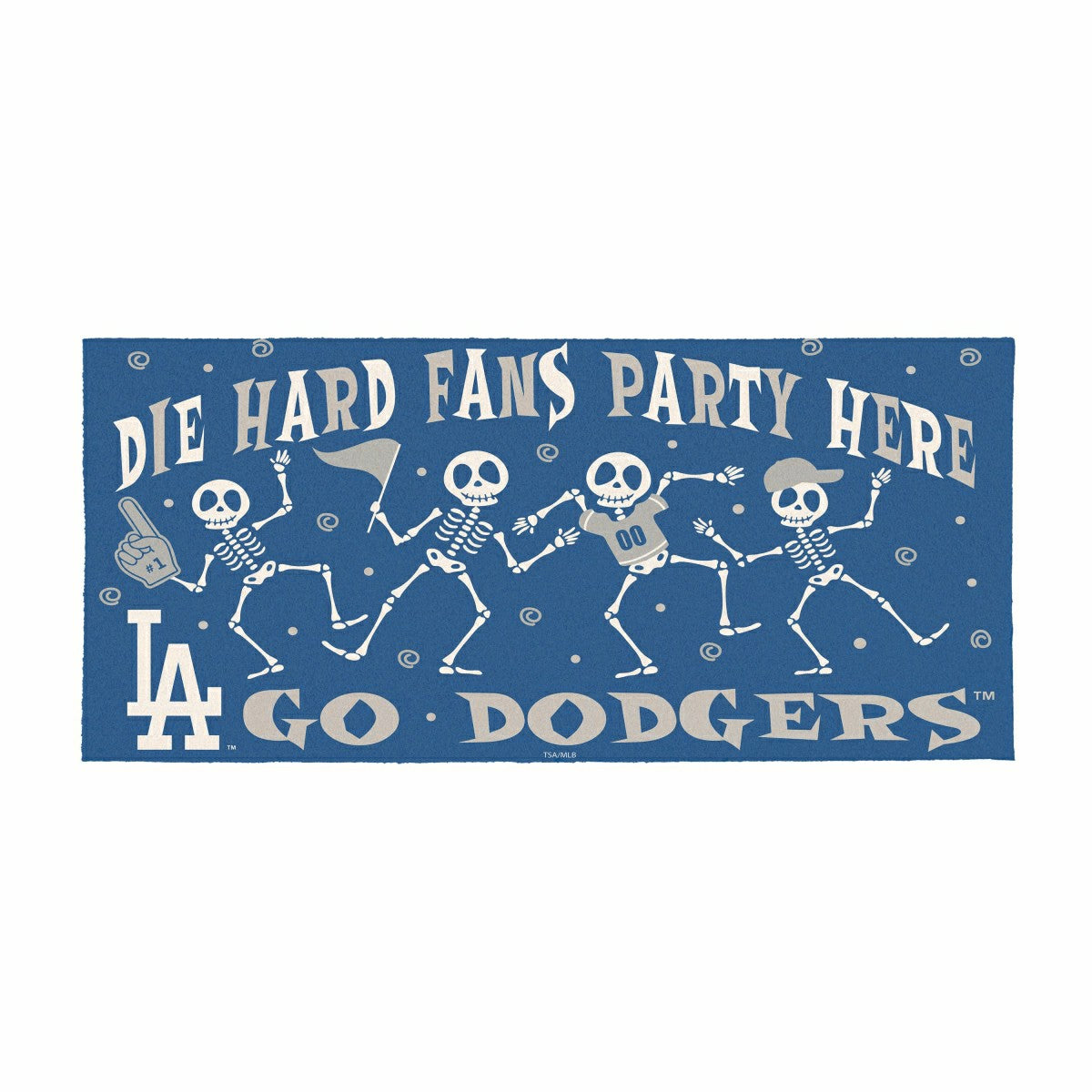 Los Angeles Dodgers Flocked Coir Halloween Sassafras Switch Mat, 22"x1 - MLB