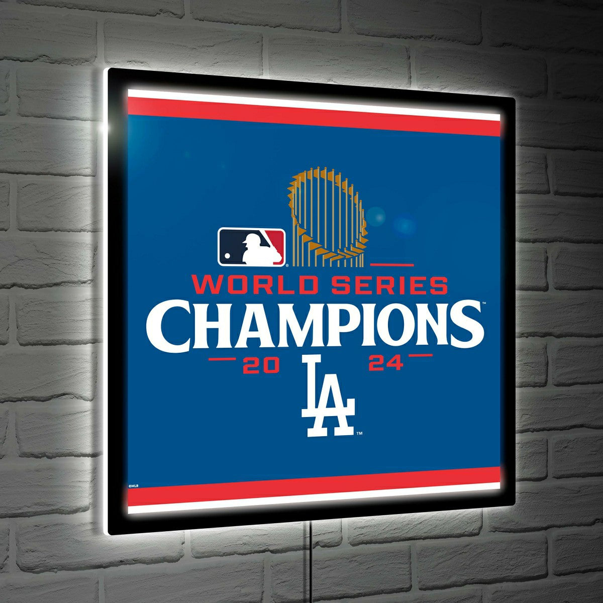 Los Angeles Dodgers 23"H x 23"L LED Wall Decor, Edgelite, Square, WS24 - MLB