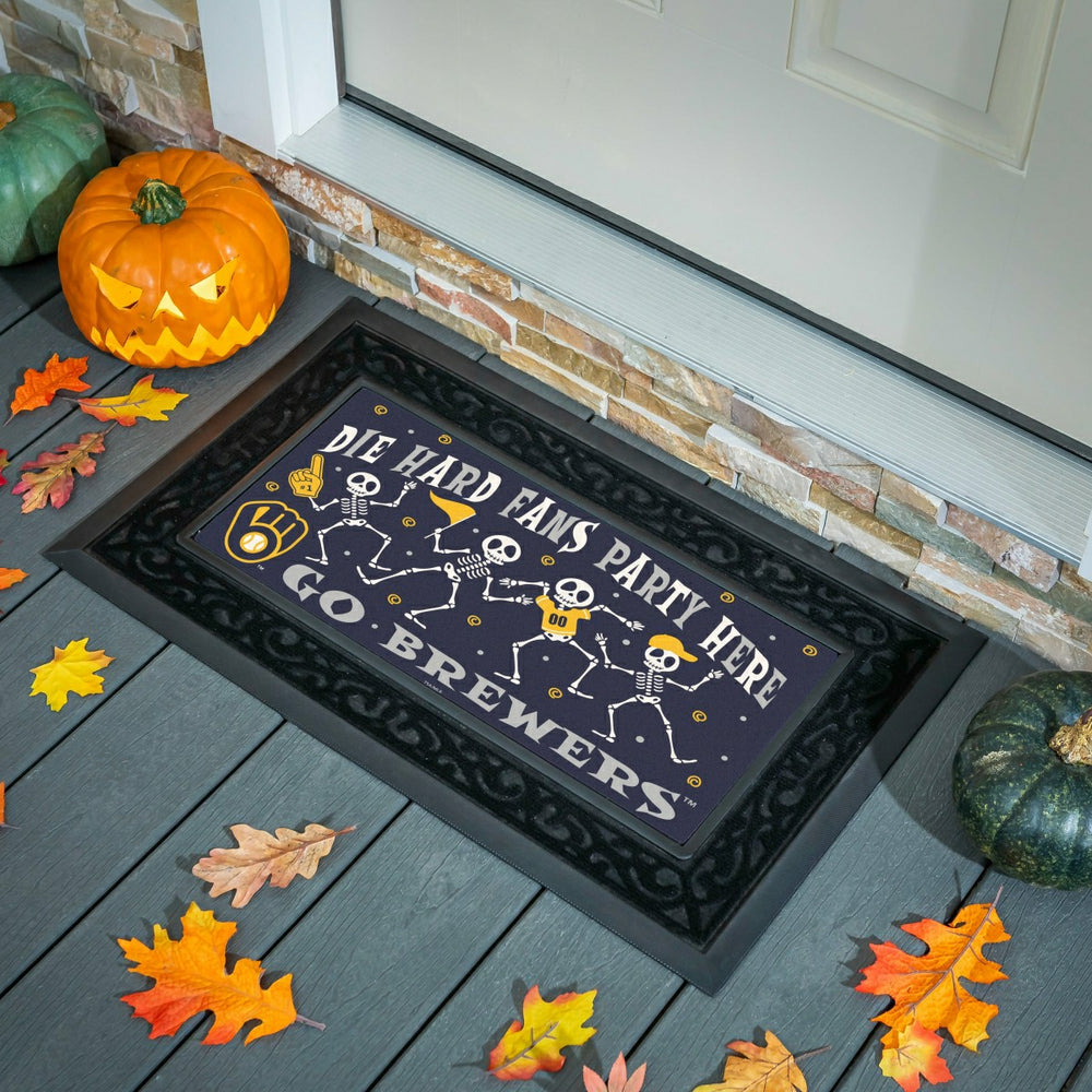 Milwaukee Brewers Flocked Coir Halloween Sassafras Switch Mat, 22"x10" - MLB