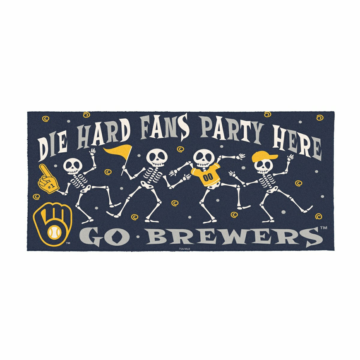 Milwaukee Brewers Flocked Coir Halloween Sassafras Switch Mat, 22"x10" - MLB