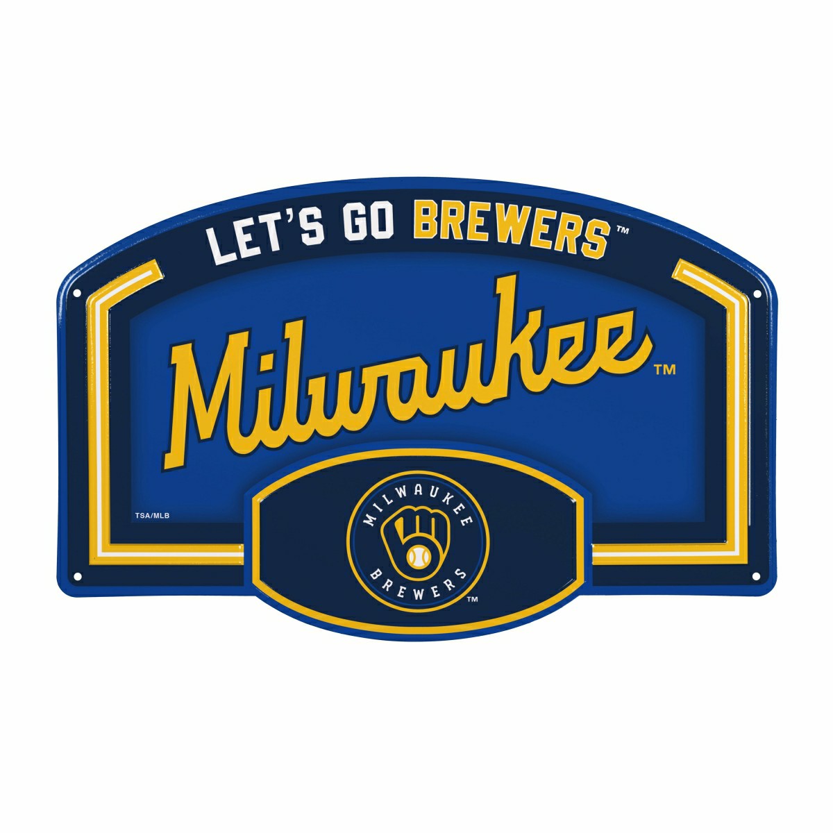 Milwaukee Brewers USA Embossed Steel Wall Sign, 11" x 17" - MLB Home
