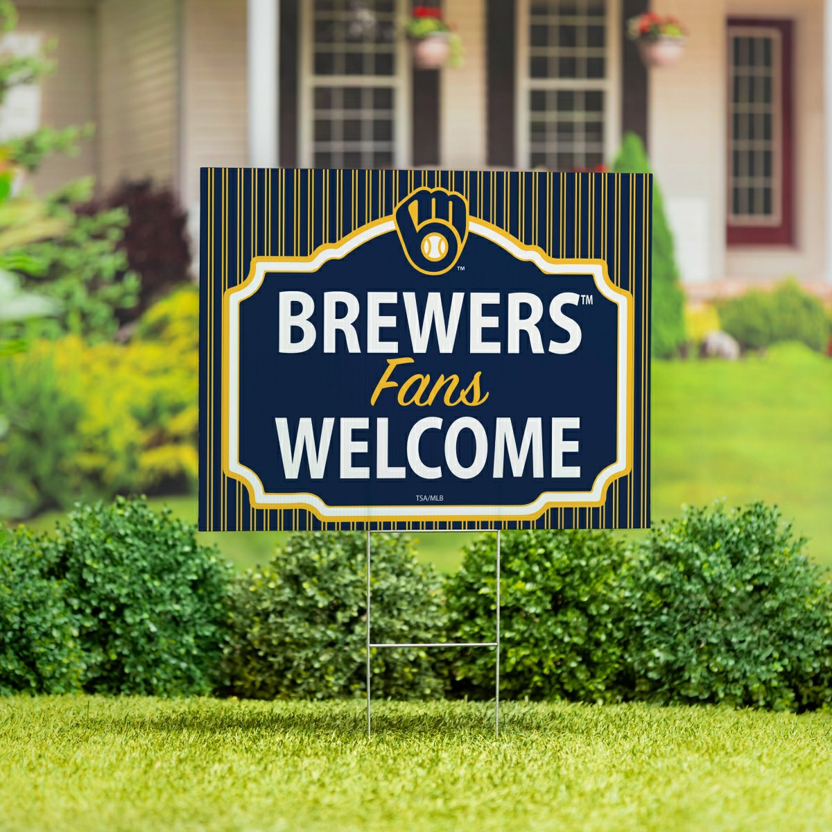 Milwaukee Brewers Coroplast Yard Sign, "Fans Welcome" - MLB Home