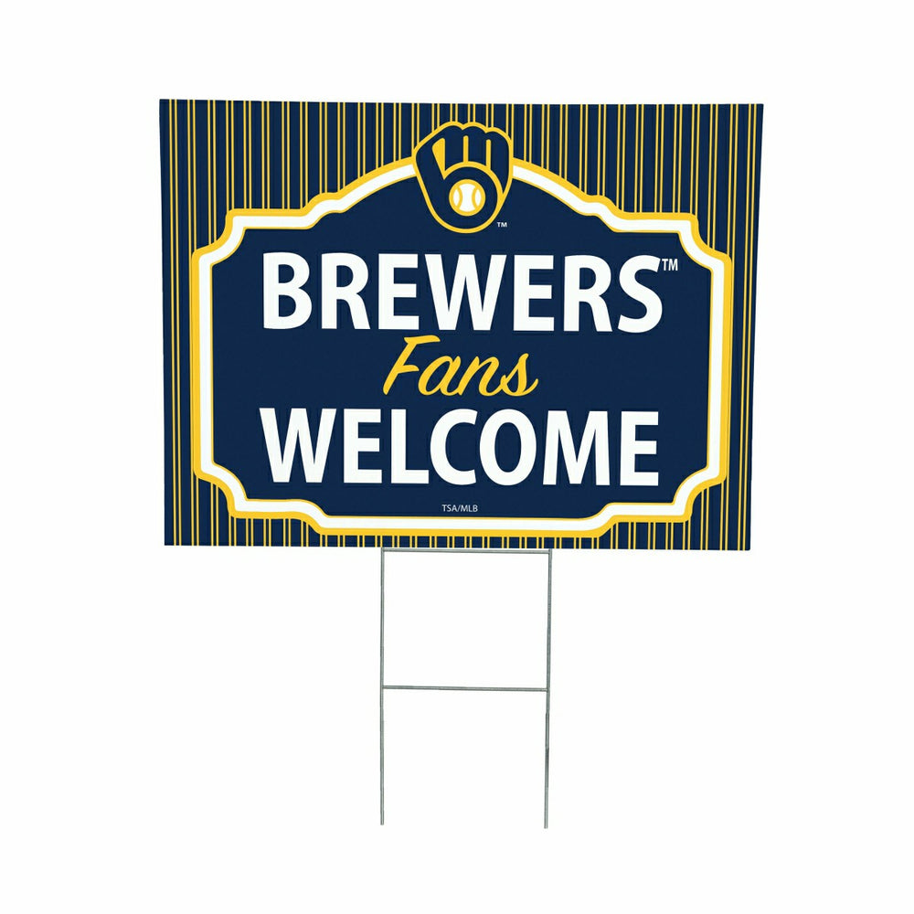 Milwaukee Brewers Coroplast Yard Sign, "Fans Welcome" - MLB Home
