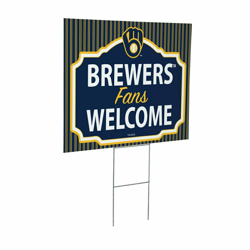 Milwaukee Brewers Coroplast Yard Sign, "Fans Welcome" - MLB Home