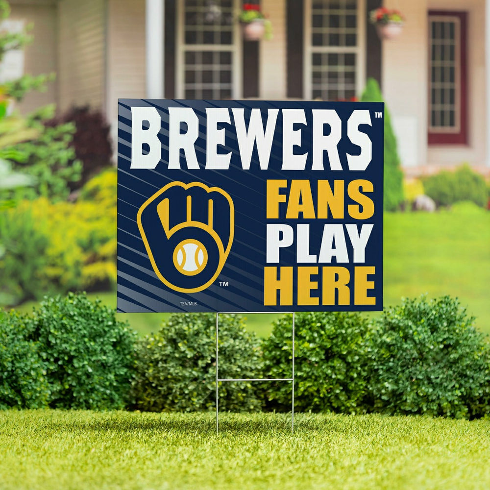 Milwaukee Brewers Coroplast Yard Sign "Fans Play Here" - MLB Home