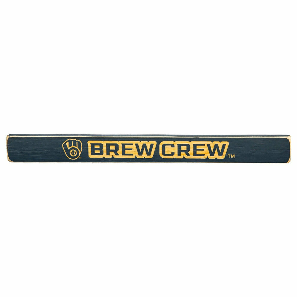 Milwaukee Brewers Engraved Wood Sign, 1.5" x 18" - MLB Home