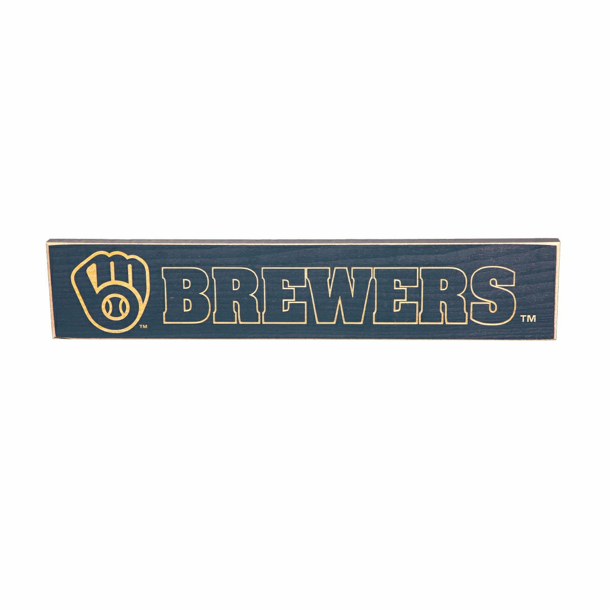 Milwaukee Brewers Engraved Wood Sign, 3.5" x 18" - MLB Home
