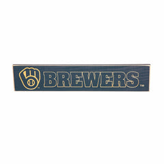 Milwaukee Brewers Engraved Wood Sign, 3.5" x 18" - MLB Home