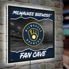 Milwaukee Brewers 23"H x 23"L LED Wall Decor, Edgelite, Square - MLB Home