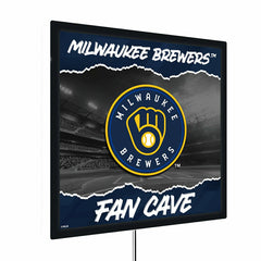 Milwaukee Brewers 23"H x 23"L LED Wall Decor, Edgelite, Square - MLB Home