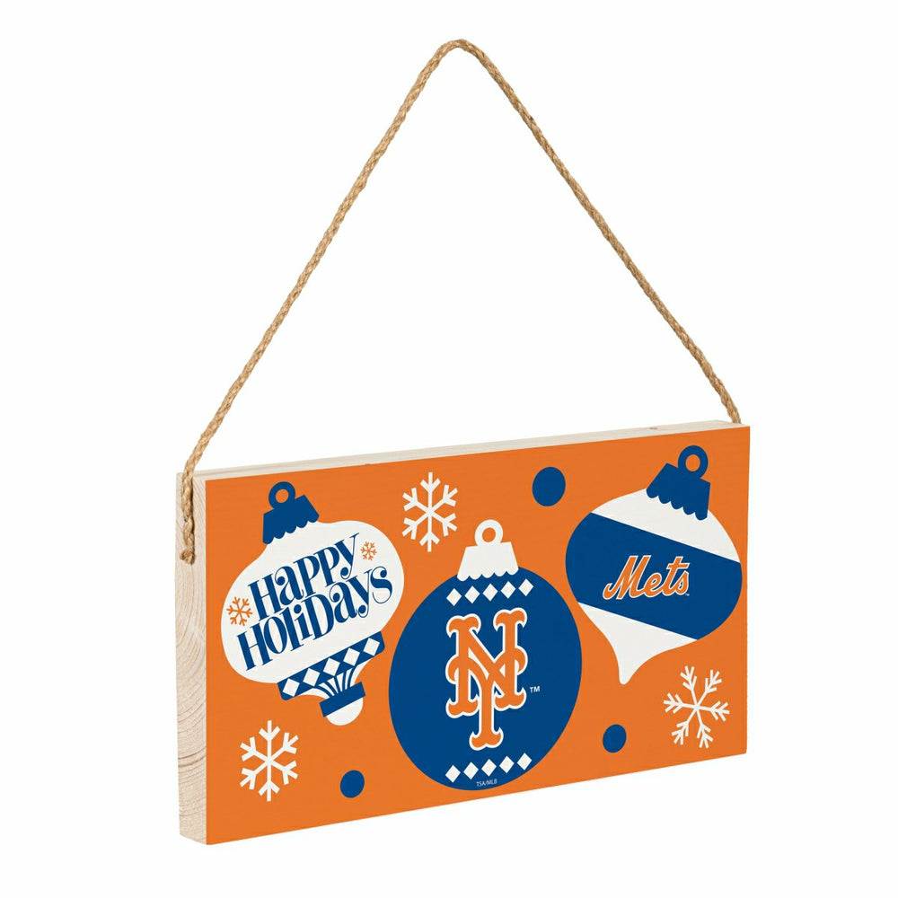New York Mets Holiday Wood Wall Sign, 6x11 - MLB Home