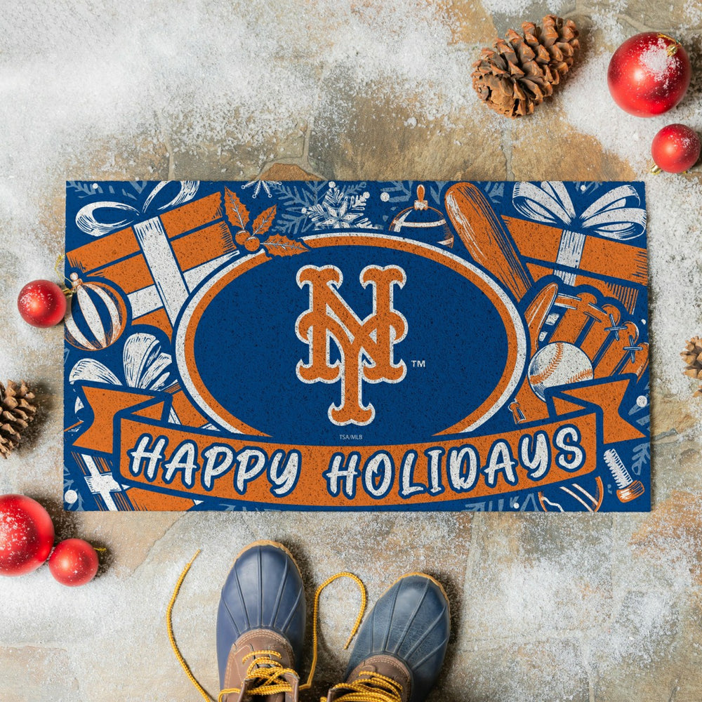 New York Mets Holiday PVC Mat, 28"x16" - MLB