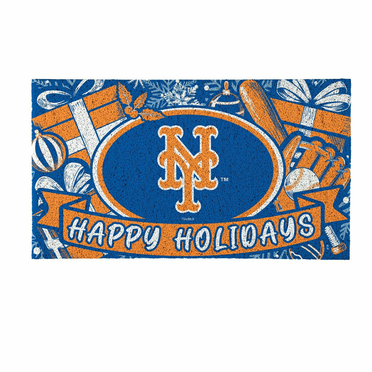 New York Mets Holiday PVC Mat, 28"x16" - MLB