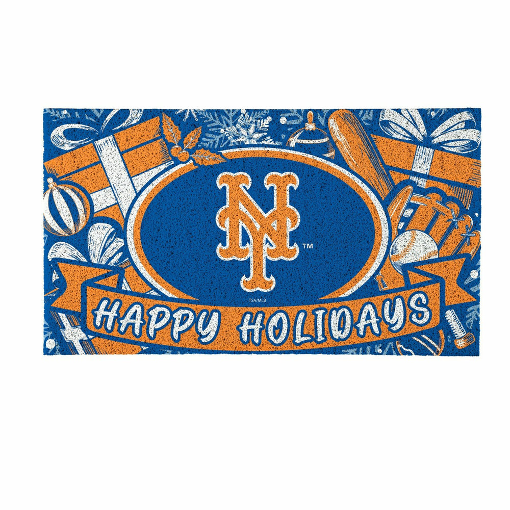 New York Mets Holiday PVC Mat, 28"x16" - MLB