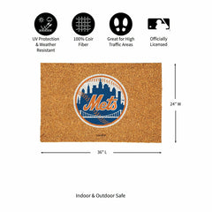 New York Mets Large Full Color Coir Mat, 36"x24" - MLB