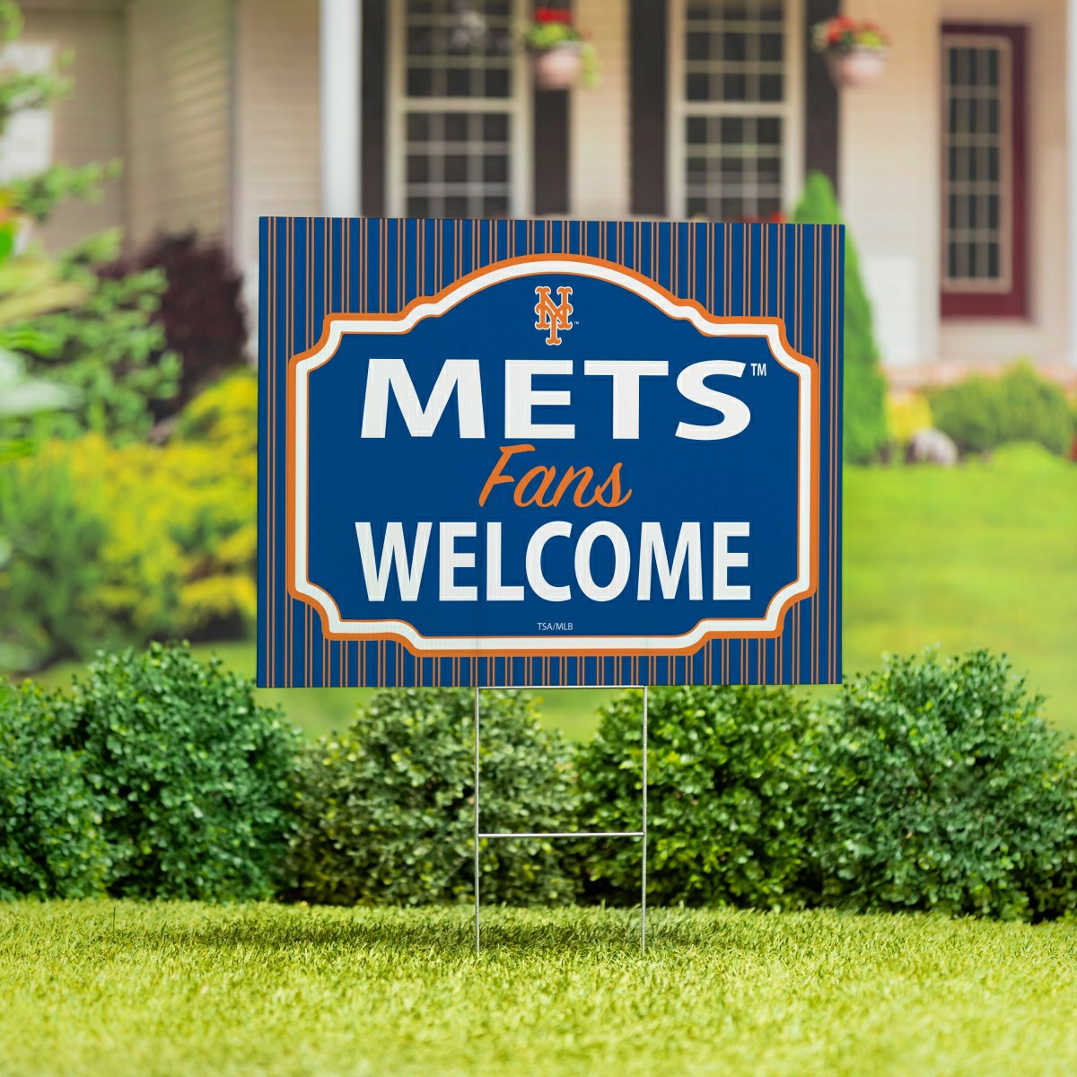 New York Mets Coroplast Yard Sign, "Fans Welcome" - MLB Home
