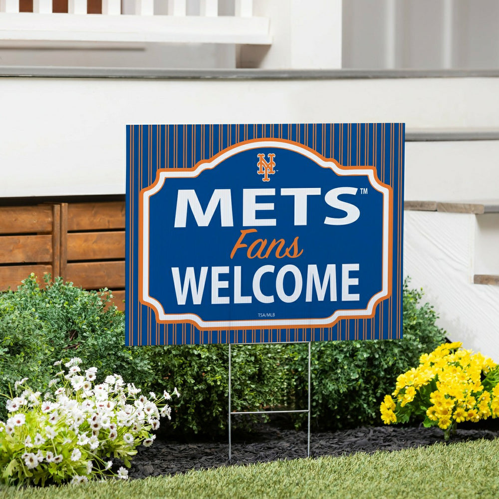 New York Mets Coroplast Yard Sign, "Fans Welcome" - MLB Home