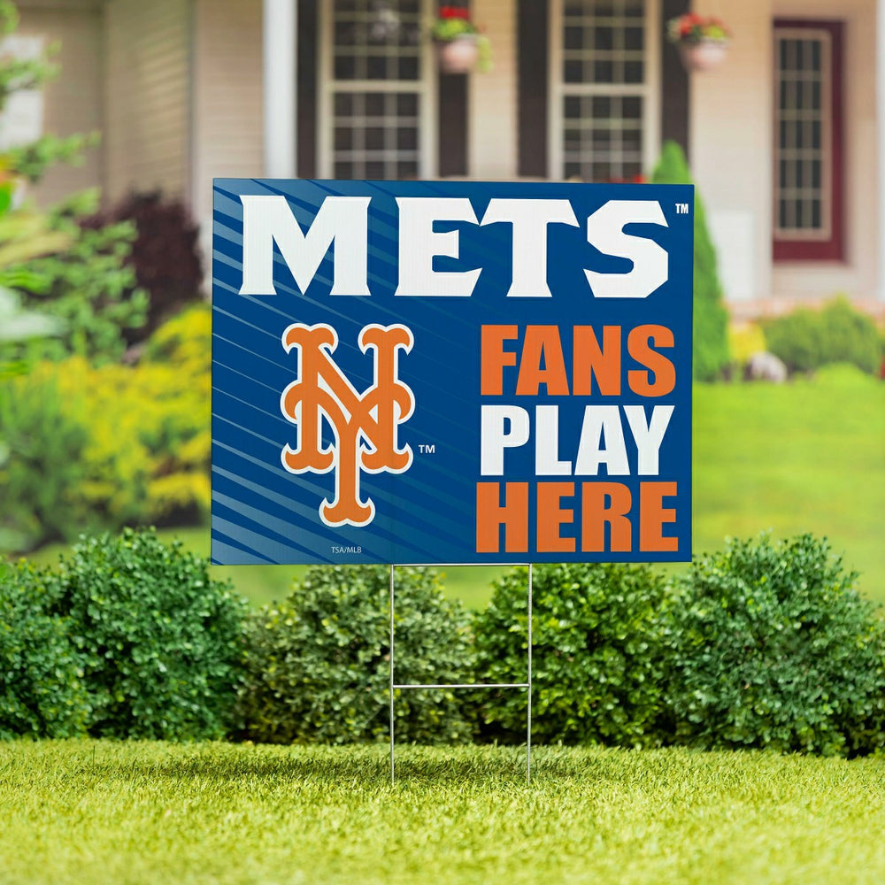New York Mets Coroplast Yard Sign "Fans Play Here" - MLB Home