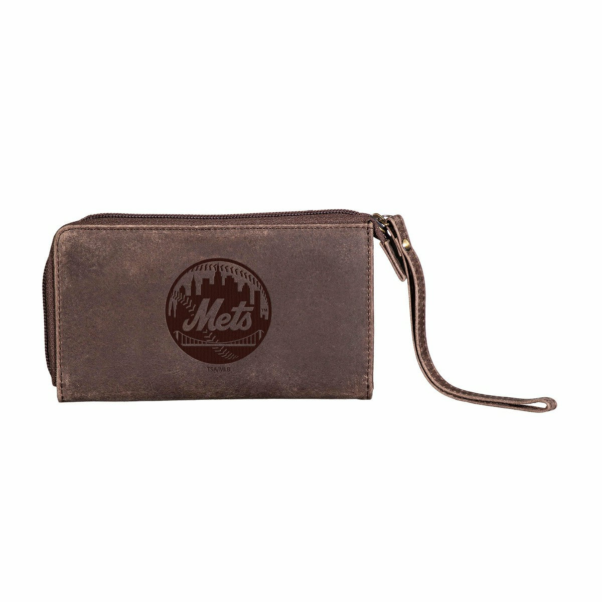New York Mets Wristlet Wallet Brown - MLB Home