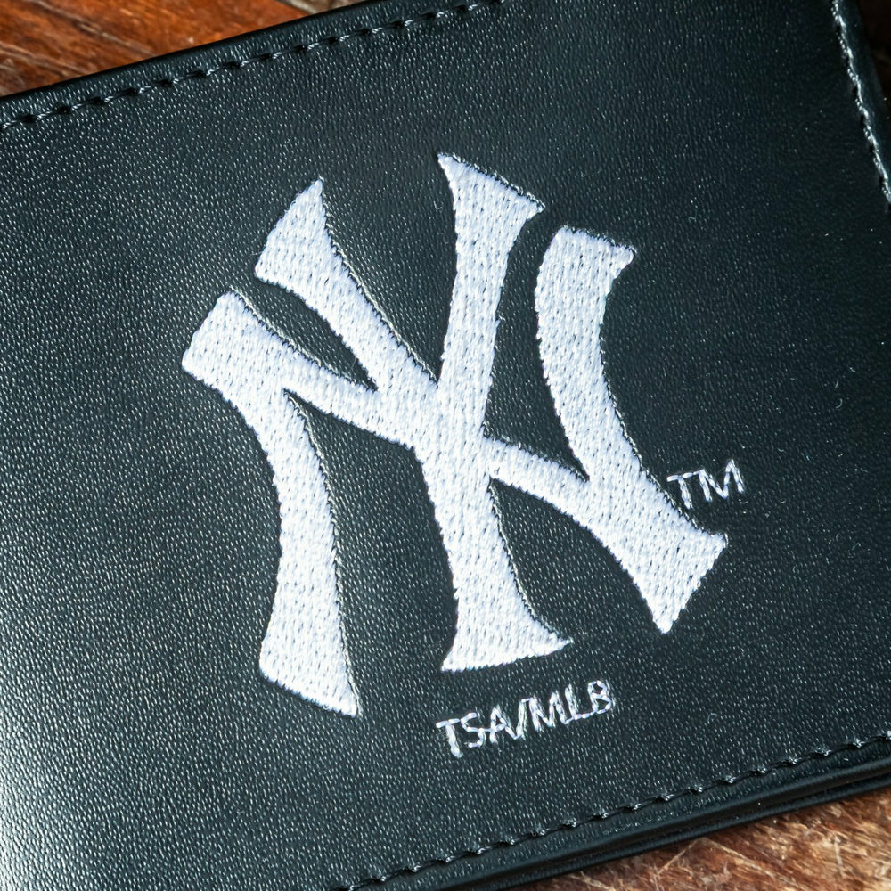 New York Yankees Black Bi-Fold Embroidered Wallet w/ RFID Blocking - MLB Home