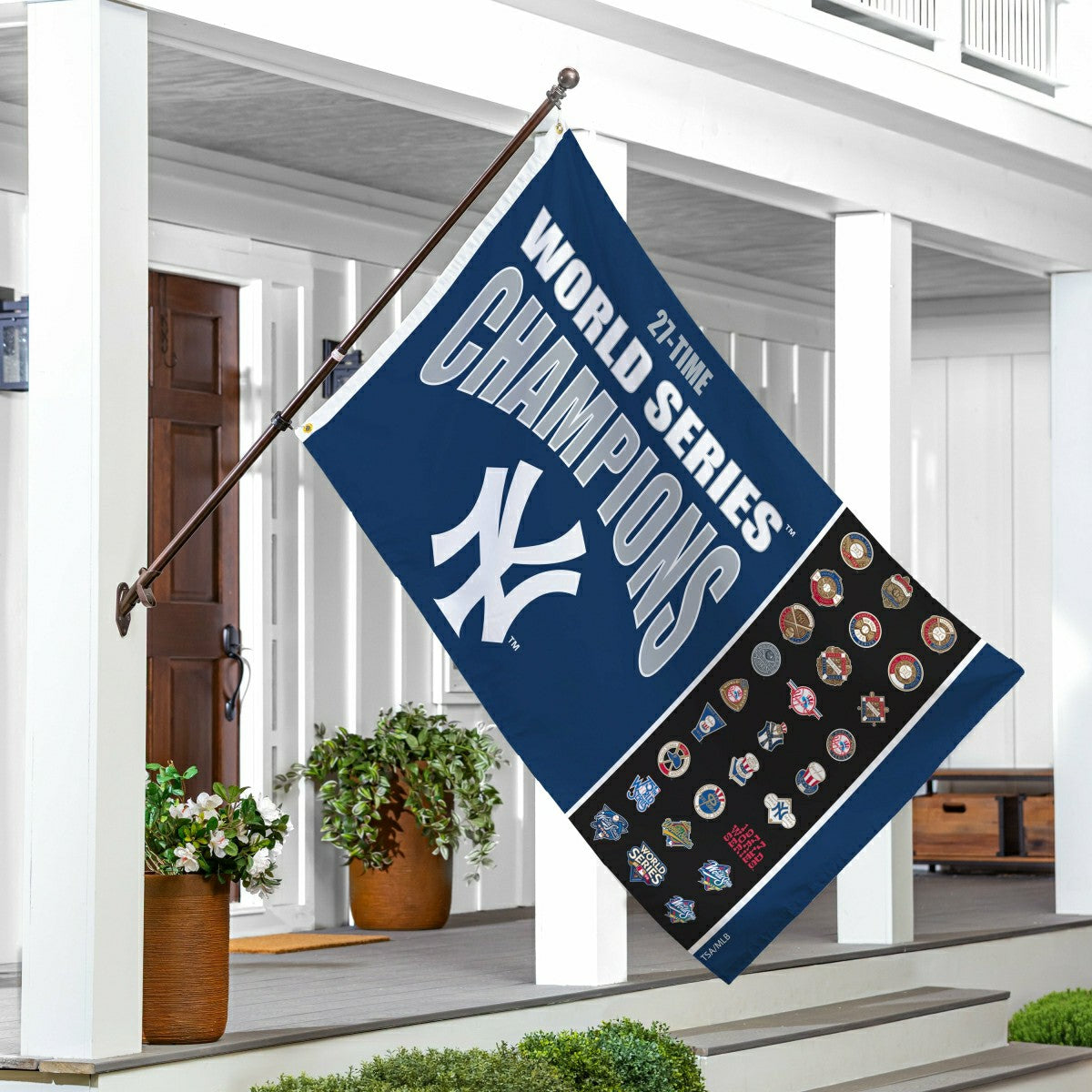 New York Yankees Single Sided Flag w/ 2 Grommets, 3'x5' Multi Win Flag - MLB Home
