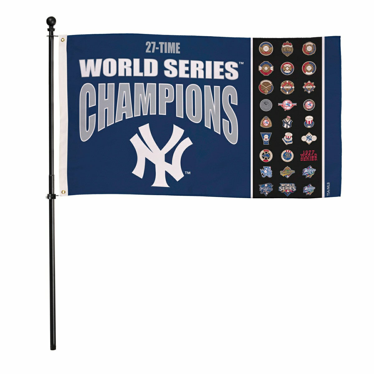 New York Yankees Single Sided Flag w/ 2 Grommets, 3'x5' Multi Win Flag - MLB Home