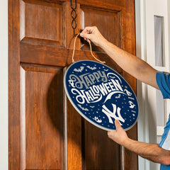 New York Yankees Halloween Round Door Décor with Hanging Rope, 18x18 - MLB Home