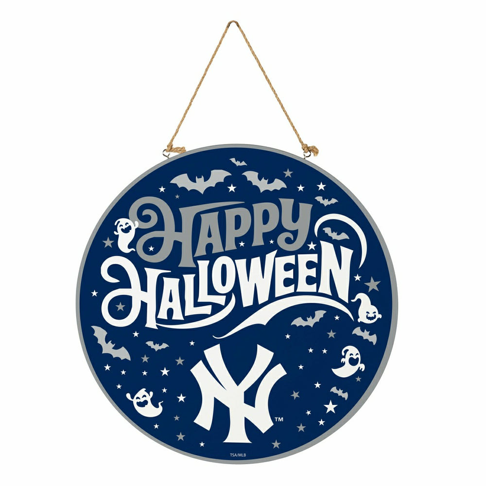 New York Yankees Halloween Round Door Décor with Hanging Rope, 18x18 - MLB Home