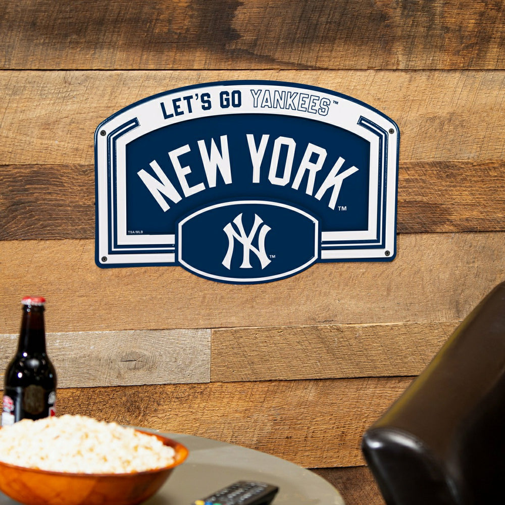 New York Yankees USA Embossed Steel Wall Sign, 11" x 17" - MLB Home