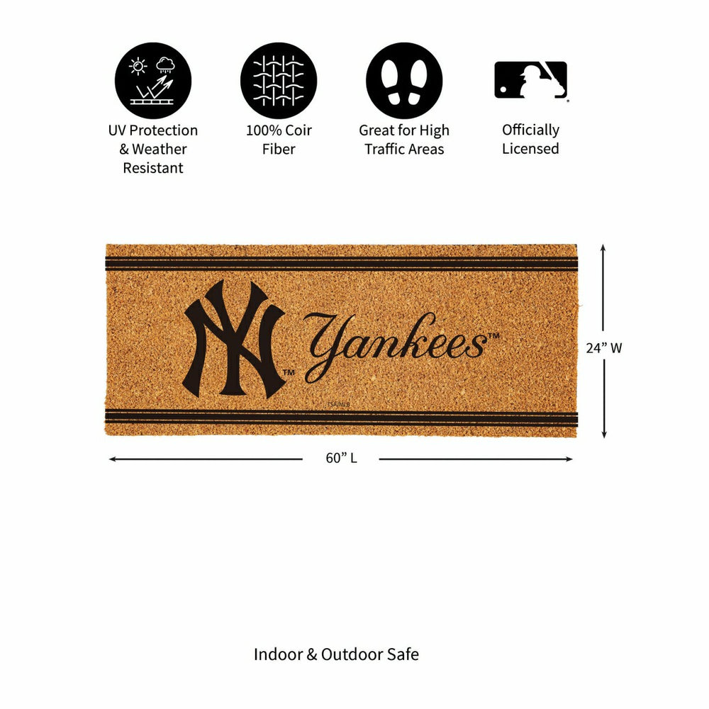 NY Yankees Extra Large One Color Coir Mat, 60"x24" - MLB
