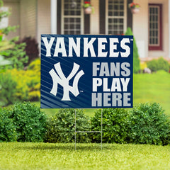 New York Yankees Coroplast Yard Sign "Fans Play Here" - MLB Home