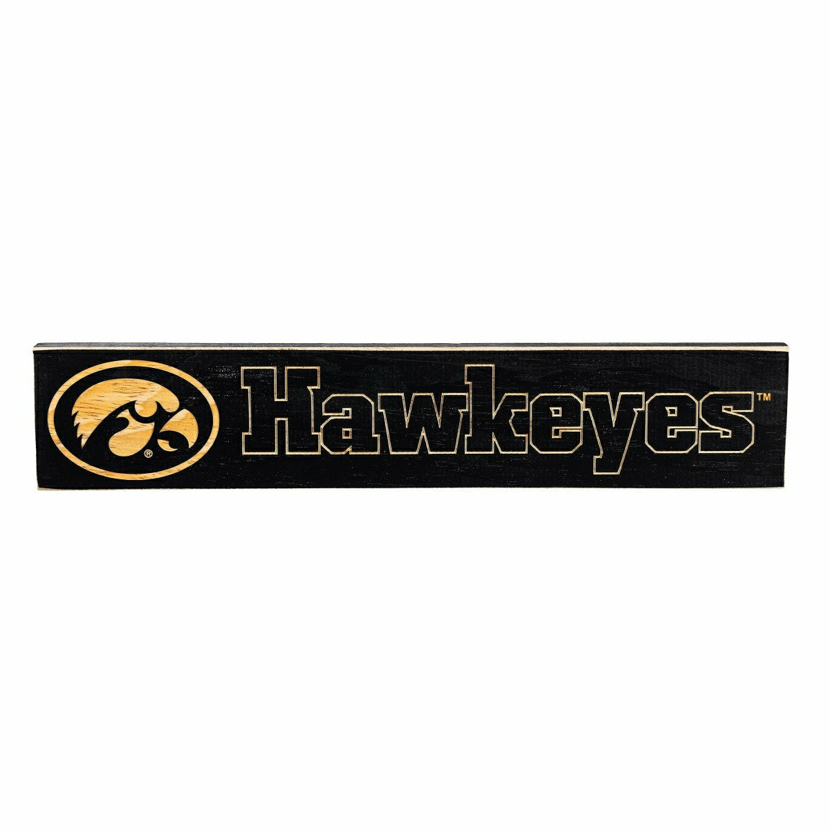 University of Iowa Engraved Wood Sign, 3.5" x 18" - Sale Collegiate Home
