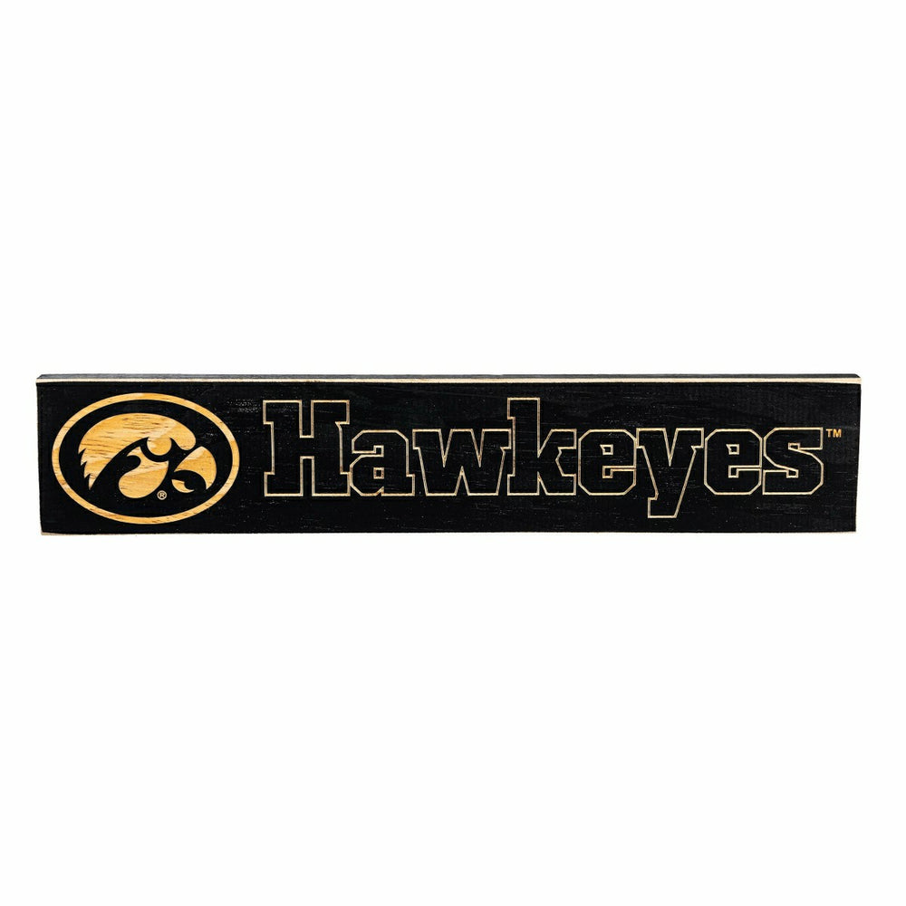 University of Iowa Engraved Wood Sign, 3.5" x 18" - Sale Collegiate Home