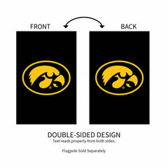University of Iowa Applique House Flag - Sale Collegiate Home