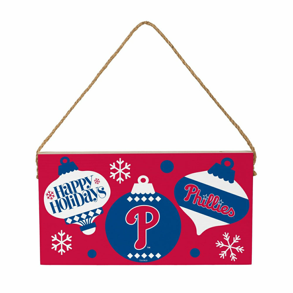 Philadelphia Phillies Holiday Wood Wall Sign, 6x11 - MLB Home