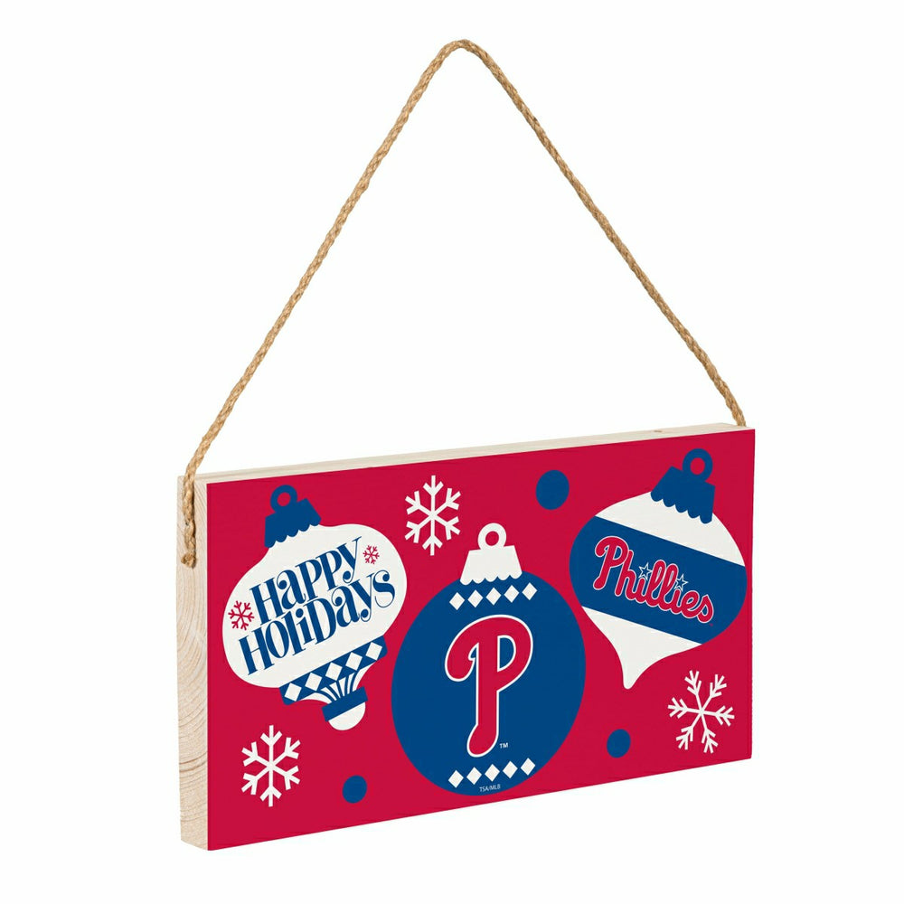Philadelphia Phillies Holiday Wood Wall Sign, 6x11 - MLB Home