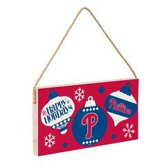 Philadelphia Phillies Holiday Wood Wall Sign, 6x11 - MLB Home