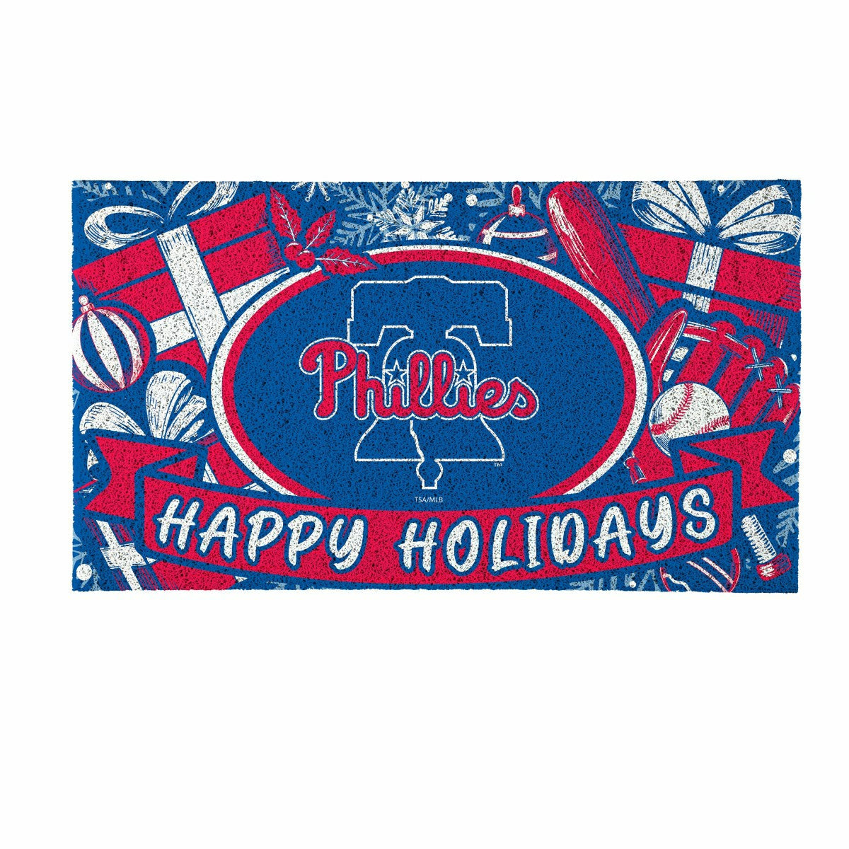 Philadelphia Phillies Holiday PVC Mat, 28"x16" - MLB