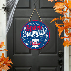 Philadelphia Phillies Halloween Round Door Décor with Hanging Rope, 18 - MLB Home