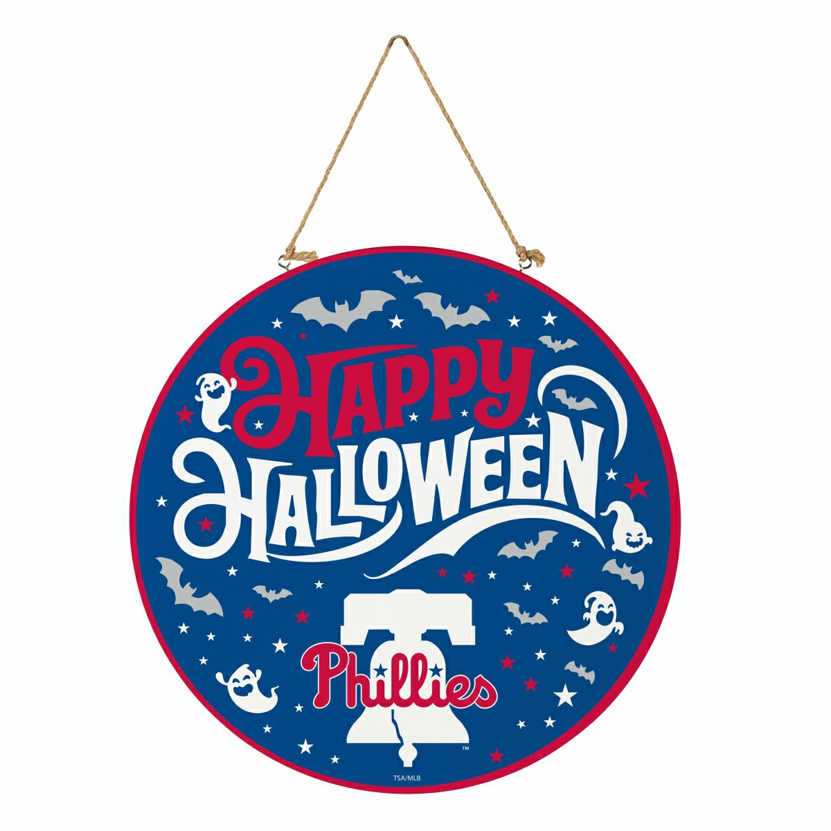 Philadelphia Phillies Halloween Round Door Décor with Hanging Rope, 18 - MLB Home