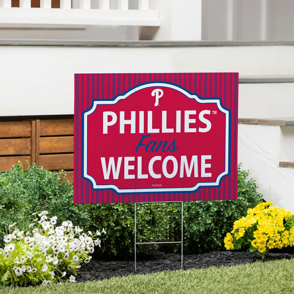 Philadelphia Phillies Coroplast Yard Sign, "Fans Welcome" - MLB Home