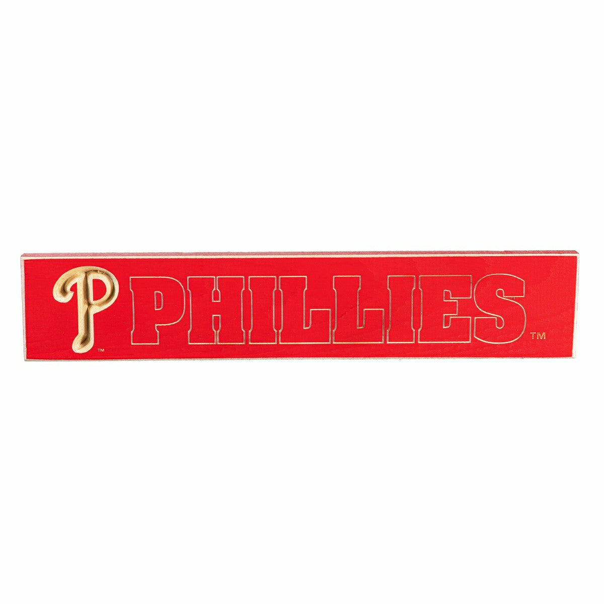 Philadelphia Phillies Engraved Wood Sign, 3.5" x 18" - MLB Home