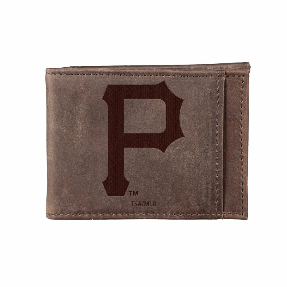 Pittsburgh Pirates Front Pocket Wallet w/ RFID Blocking Brown - MLB Home
