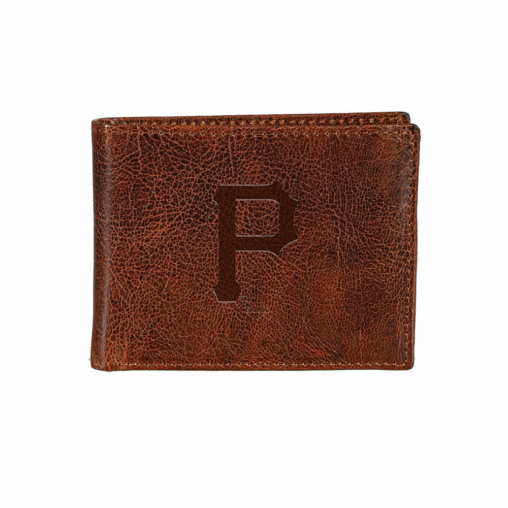 Pittsburgh Pirates, Embossed 100% Genuine Tumbled Leather Passcase Bi- - MLB Home