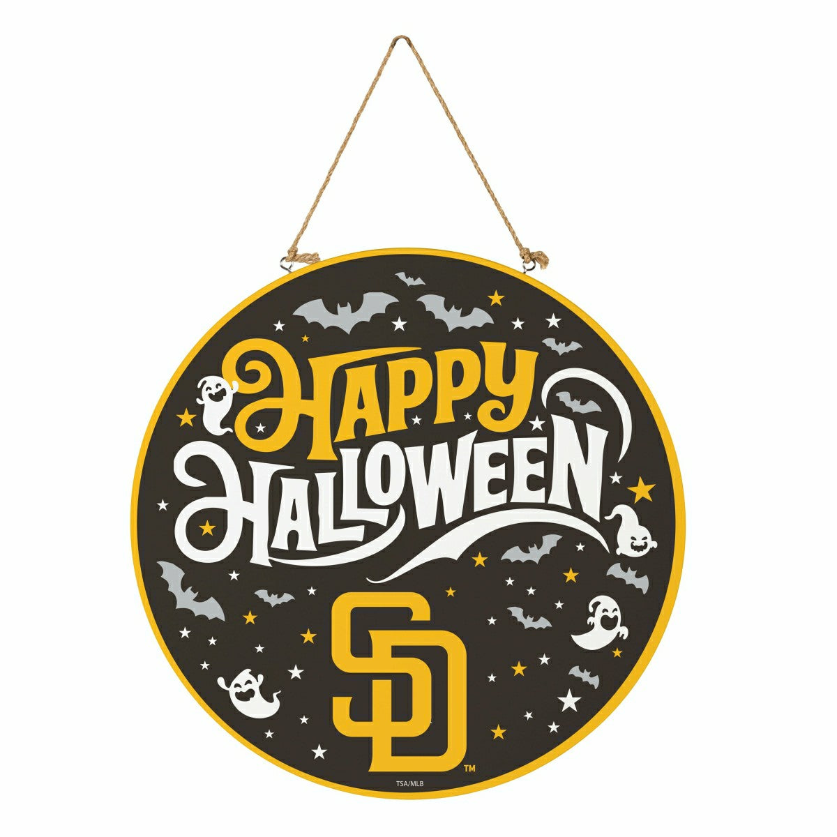 San Diego Padres Halloween Round Door Décor with Hanging Rope, 18x18 - MLB Home