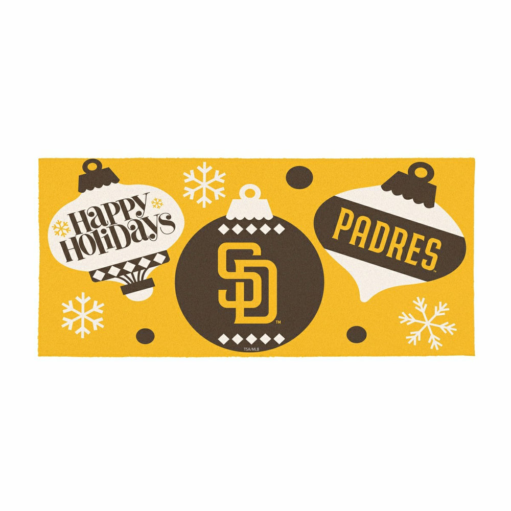 San Diego Padres Holiday Flocked Coir Sassafras Switch Mat, 22"x10" - MLB