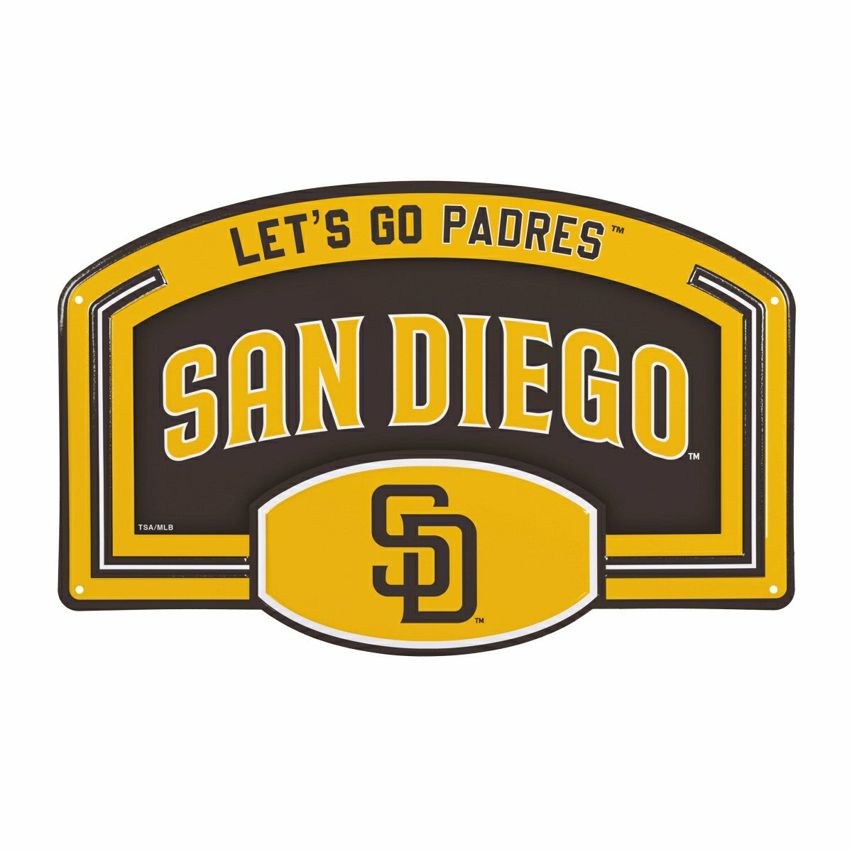 San Diego Padres USA Embossed Steel Wall Sign, 11" x 17" - MLB Home