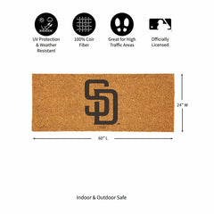 San Diego Padres Extra Large Full Color Coir Mat, 60"x24" - MLB